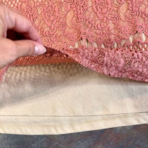 Dina Be Pink Rose Lace Halter MIDI Dress Small - Picture 3 of 10